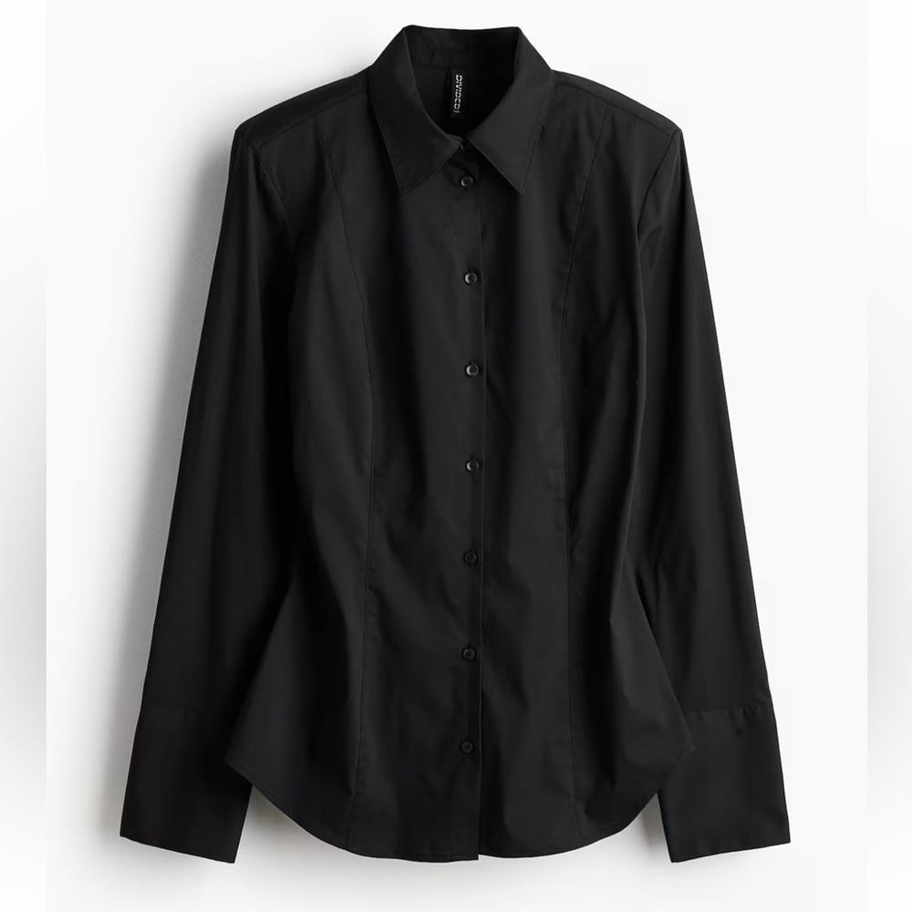 H&M Tapered Waste Shirt with Shoulder Pads
